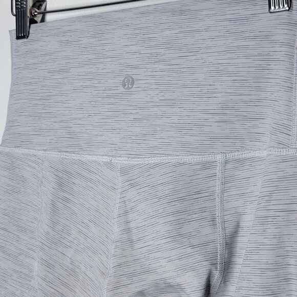 Lululemon Wunder Under Crop High Rise Roll Down Scalloped Leggings Gray Size 4 - Picture 4 of 4
